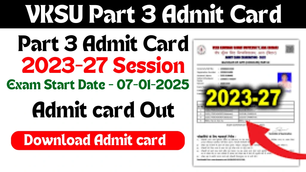 VKSU Part 3 Admit Card 2023-27 Session